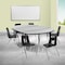 Flash Furniture 76" Oval Wave Grey Table Set-18" Stack Chairs XU-GRP-18CH-A3048CON-48-GY-T-A-GG - alternate 1